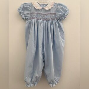 Rosey Kids Light Blue Smocked Bubble Romper